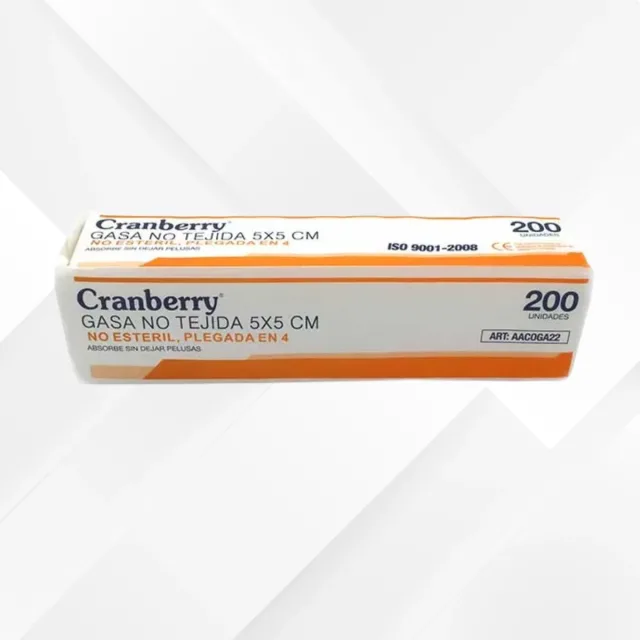 GASA NO TEJIDA 5×5 NO ESTÉRIL CRANBERRY