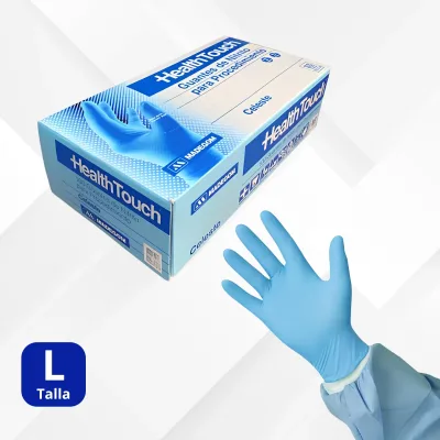 GUANTES DE NITRILO AZUL HEALTH TOUCH NO ESTÉRIL