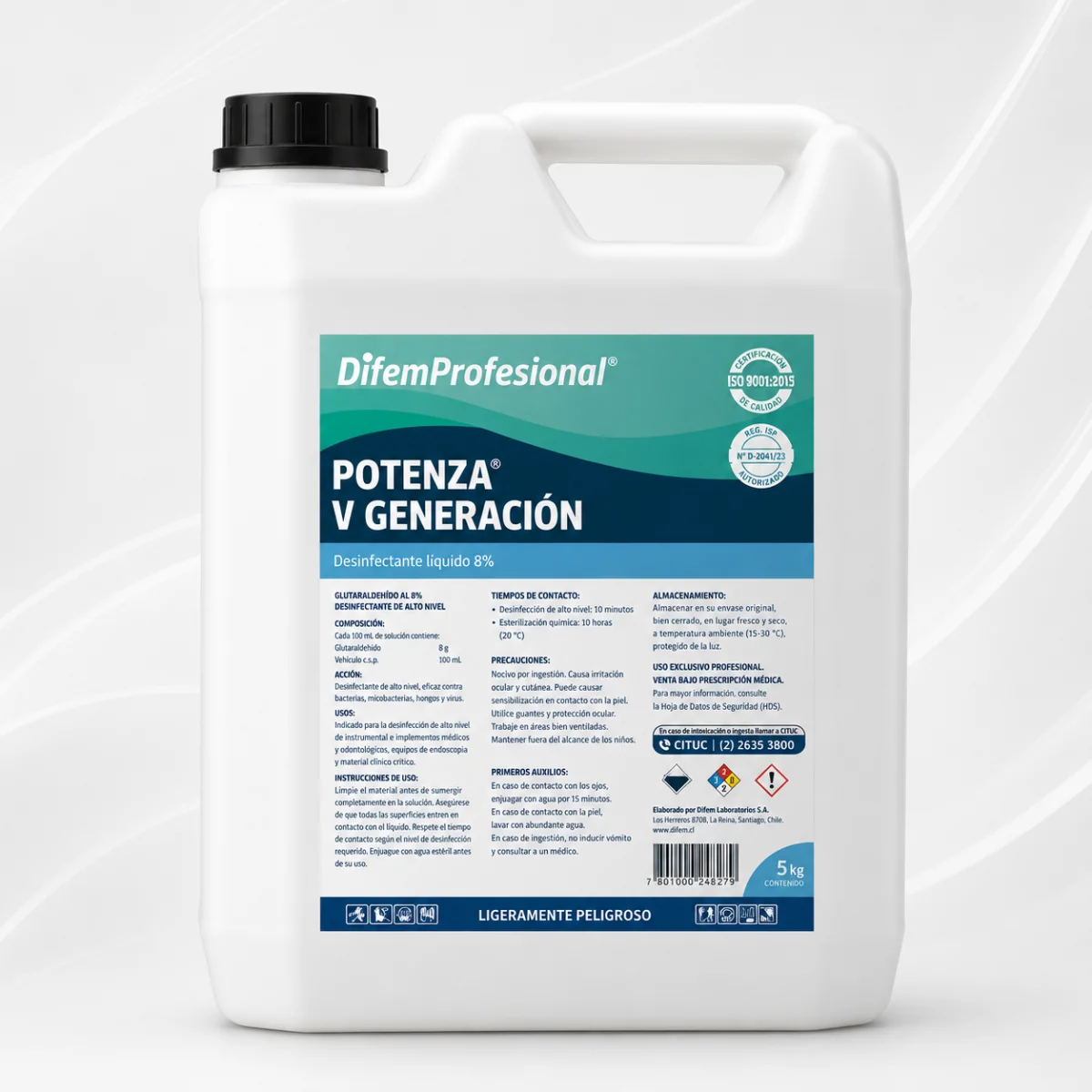 DESINFECTANTE POTENZA V GENERACIÓN 8% 5 KG