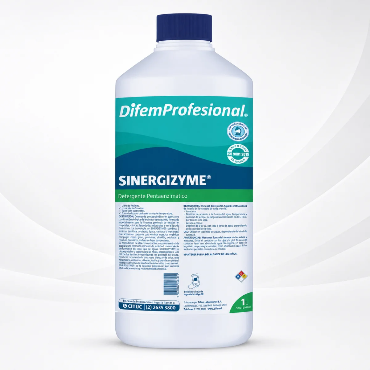SINERGIZYME X 1 LITRO - DETERGENTE PENTA ENZIMÁTICO